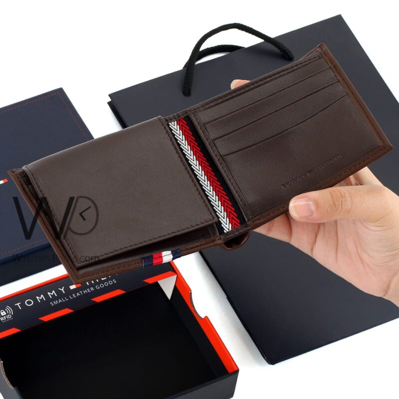 Tommy Hilfiger Wallet Brown TH Patterned | Watches Prime