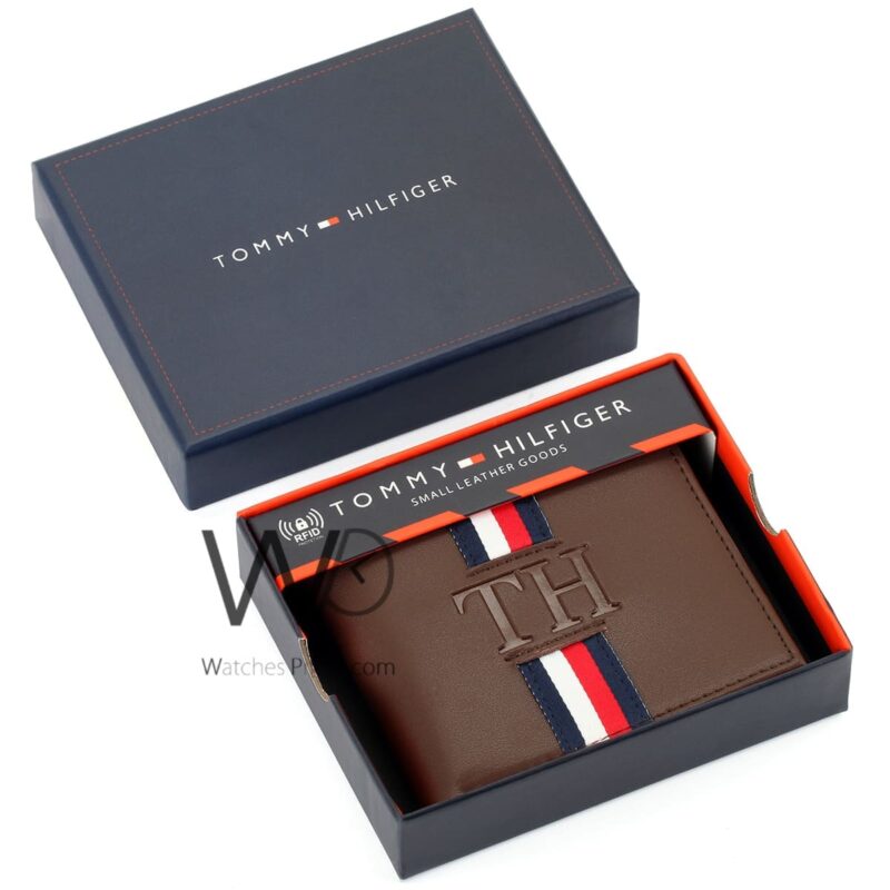 Tommy Hilfiger Wallet Brown TH Patterned | Watches Prime