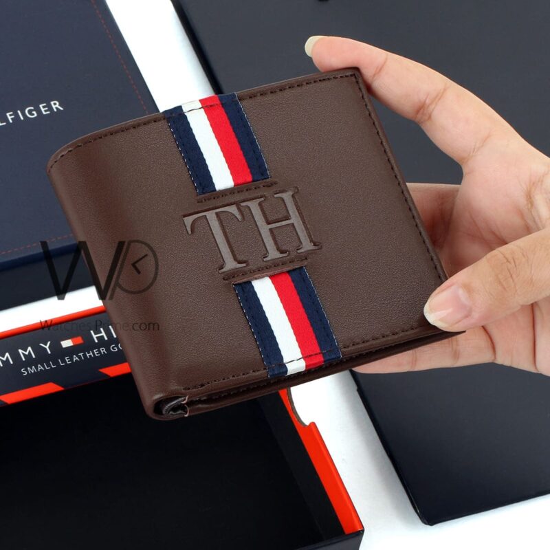 Tommy Hilfiger Wallet Brown TH Patterned | Watches Prime