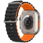Black Orange Rubber Ocean Band For Apple Watch Correa Silicone Bracelet For Iwatch Ultra 2 Serie 7 6 Se 8 9 10 Strap With Silver Buckle | Watches Prime