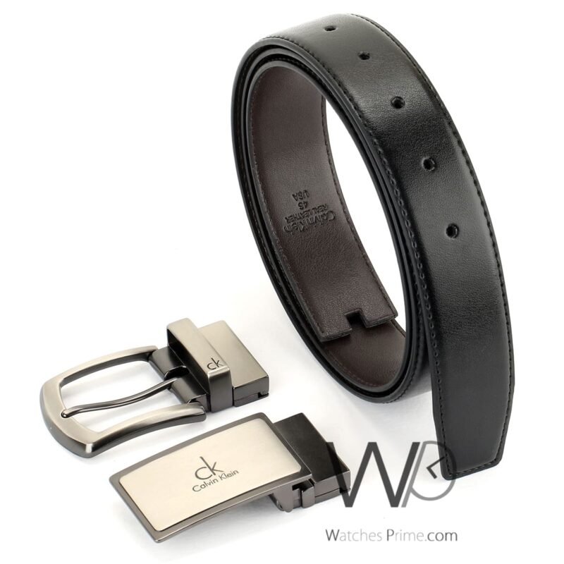 Calvin Klein Belts Set Black Brown 2 buckles | Watches Prime