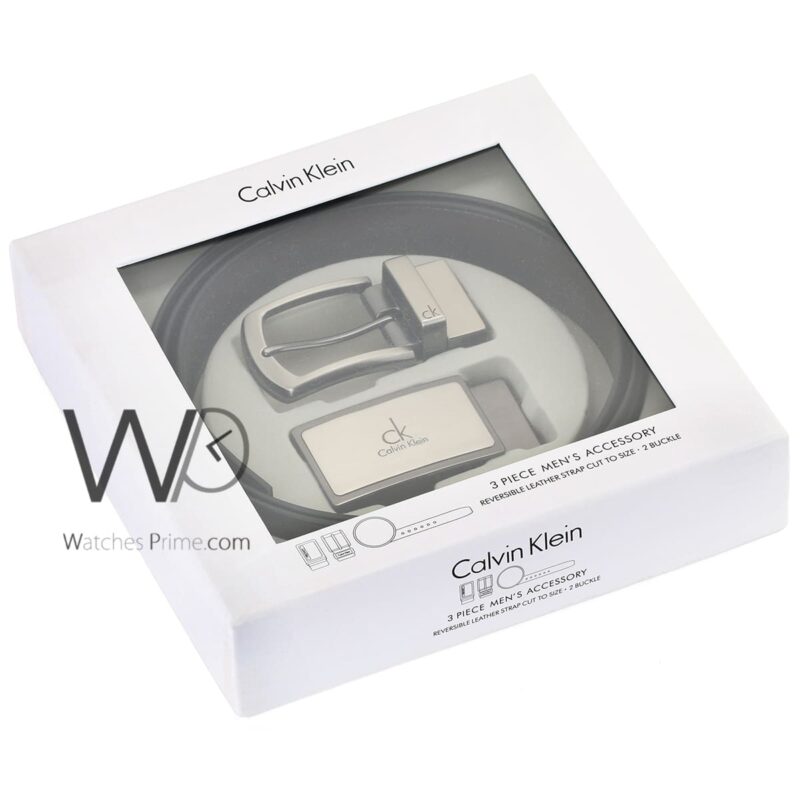 Calvin Klein Belts Set Black Brown 2 buckles | Watches Prime