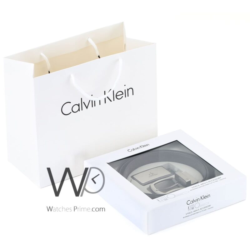 Calvin Klein Belts Set Black Brown 2 buckles | Watches Prime