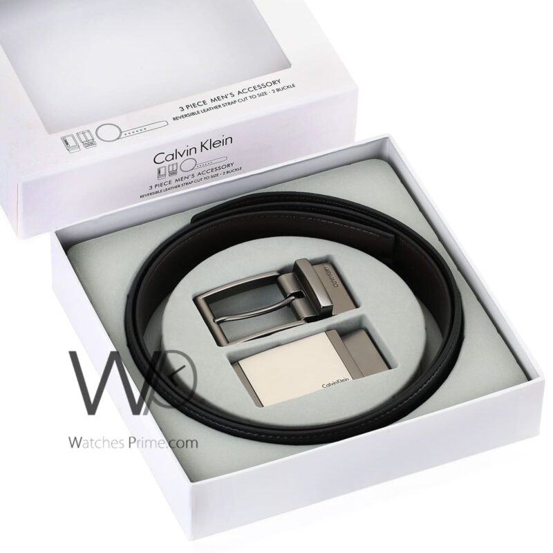 Calvin Klein Belts Set double Face Men Black | Watches Prime