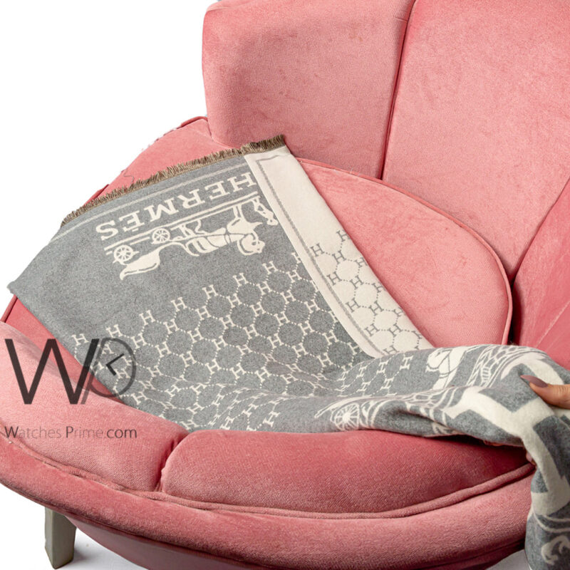 Framed Hermes ray Cashmere Wool Scarf Women | Watches Prime