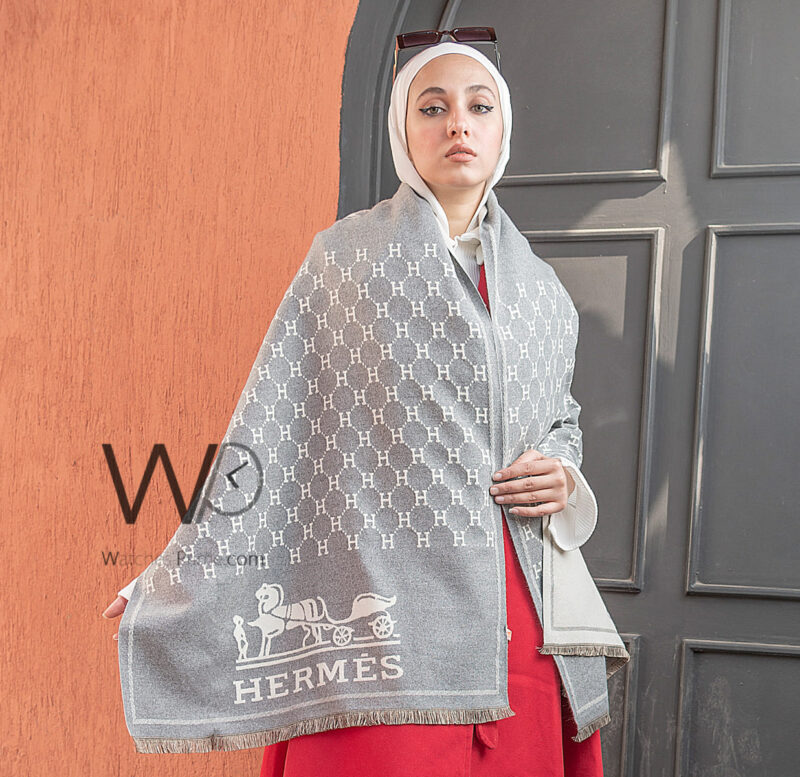 Framed Hermes ray Cashmere Wool Scarf Women | Watches Prime