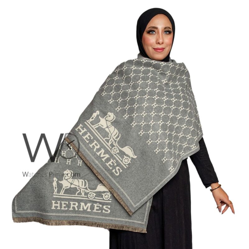 Framed Hermes ray Cashmere Wool Scarf Women | Watches Prime