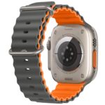 Grey Orange Rubber Ocean Band For Apple Watch Correa Silicone Bracelet For Iwatch Ultra 2 Serie 7 6 Se 8 9 10 Strap With Silver Buckle | Watches Prime