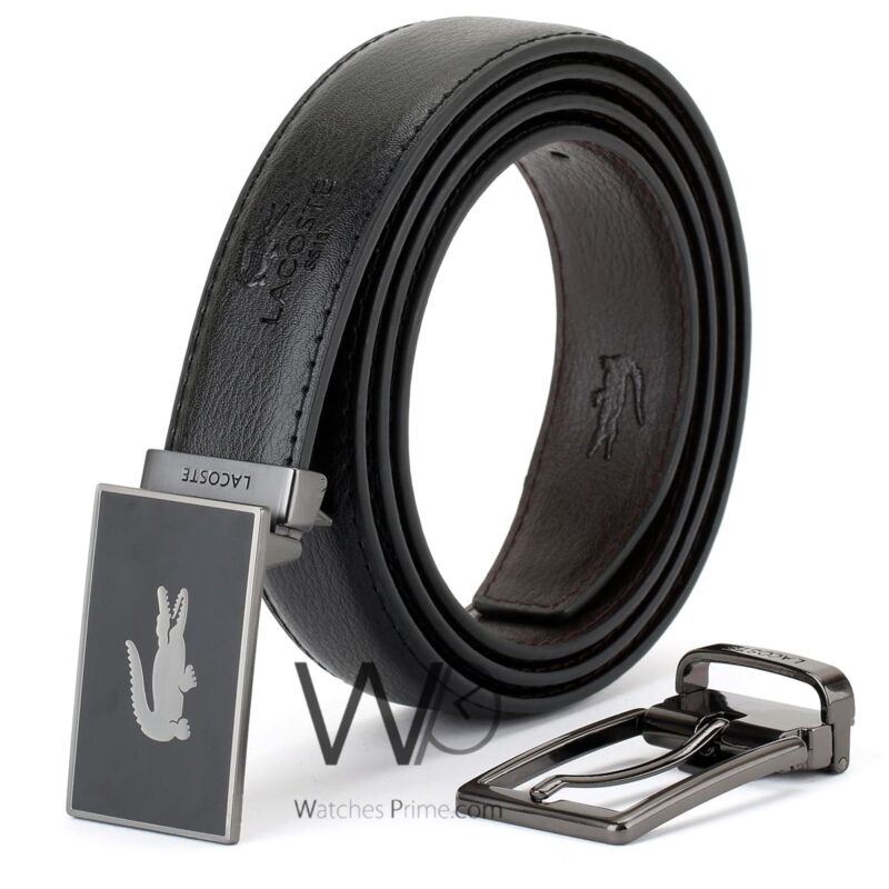 Lacoste Belts Set Black 2 buckles For Men | Watches Prime
