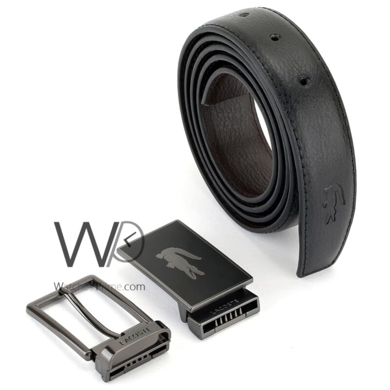 Lacoste Belts Set Black 2 buckles For Men | Watches Prime