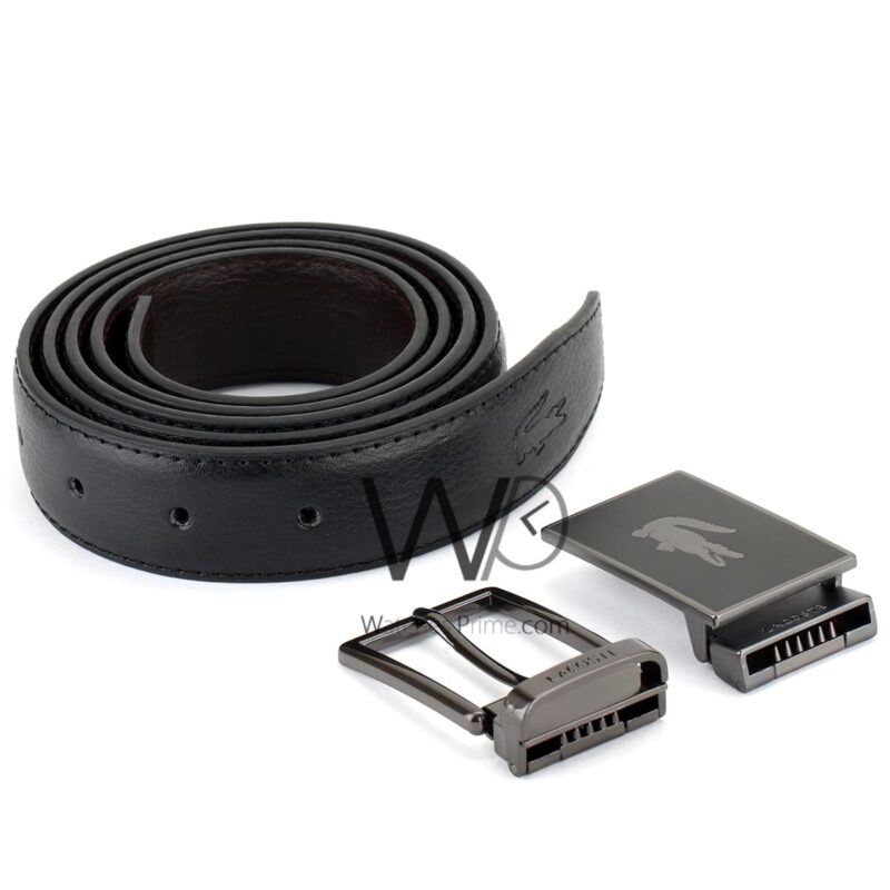 Lacoste Belts Set Black 2 buckles For Men | Watches Prime