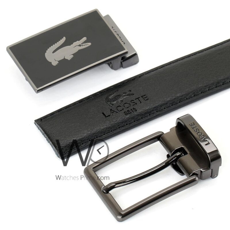 Lacoste Belts Set Black 2 buckles For Men | Watches Prime