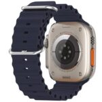 Midnight Blue Rubber Ocean Band For Apple Watch Correa Silicone Bracelet For Iwatch Ultra 2 Serie 7 6 Se 8 9 10 Strap With Silver Buckle | Watches Prime