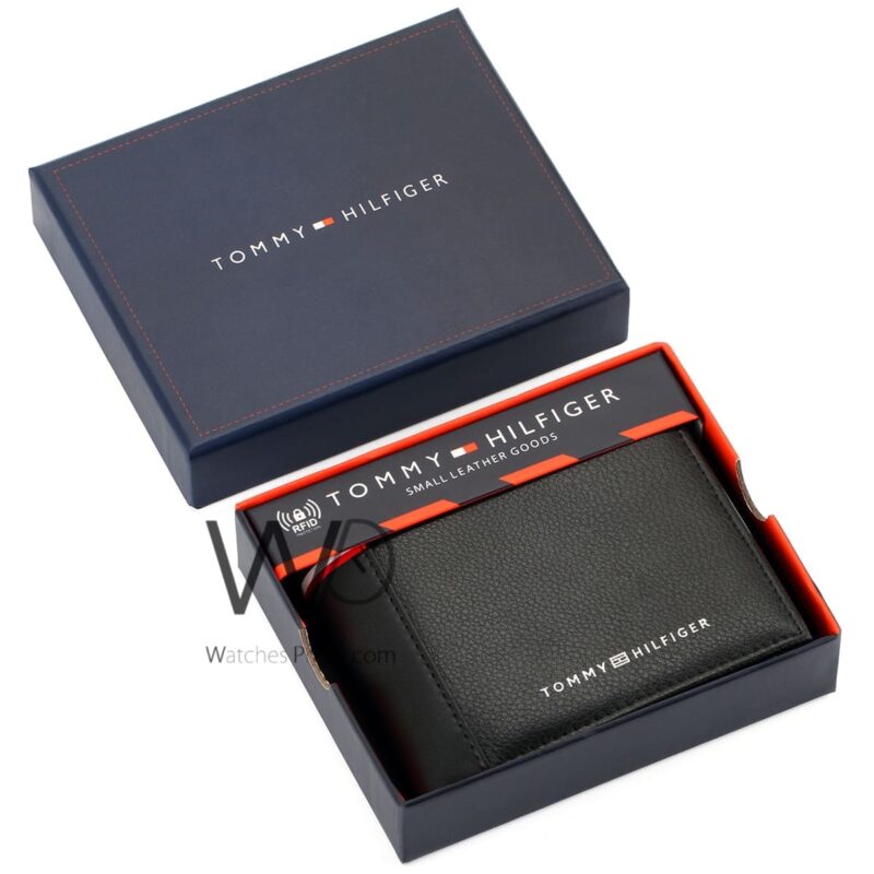 Tommy Hilfiger Wallet Black Leather Original | Watches Prime