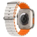Starlight Orange Rubber Ocean Band For Apple Watch Correa Silicone Bracelet For Iwatch Ultra 2 Serie 7 6 Se 8 9 10 Strap With Silver Buckle | Watches Prime