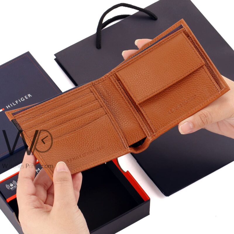 Tommy Hilfiger Wallet Brown Leather For Men | Watches Prime