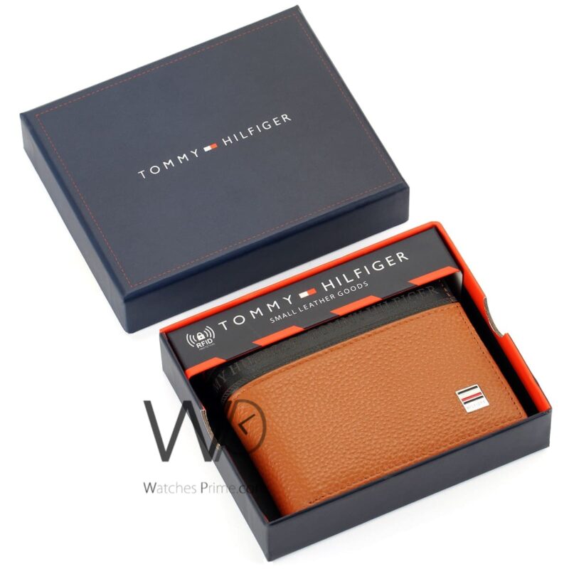 Tommy Hilfiger Wallet Brown Leather For Men | Watches Prime