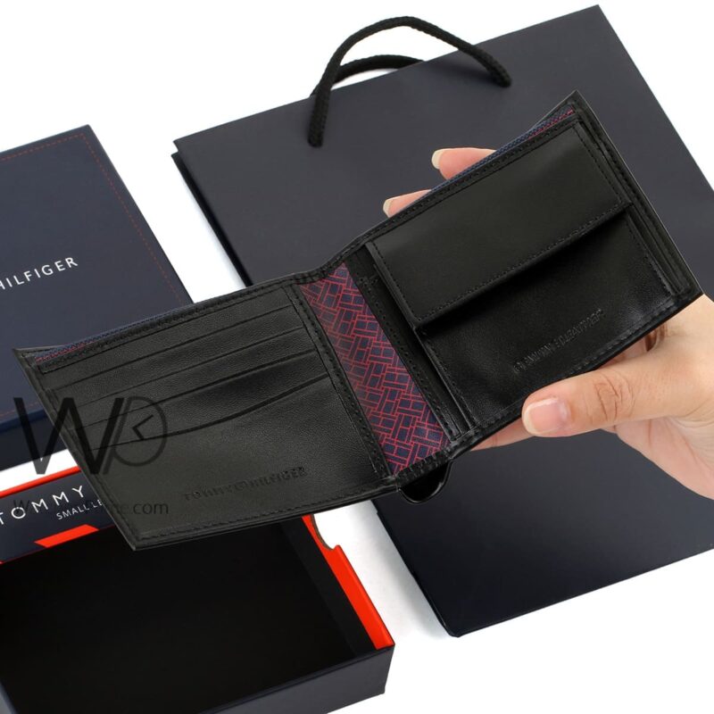 Tommy Hilfiger Wallet printed Black Men | Watches Prime