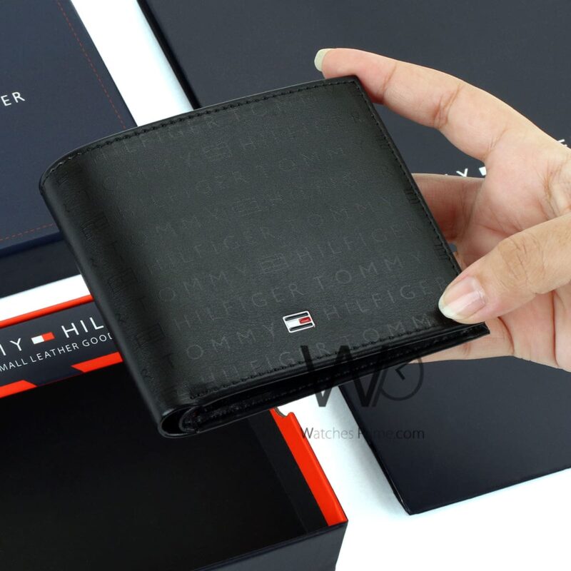 Tommy Hilfiger Wallet printed Black Men | Watches Prime