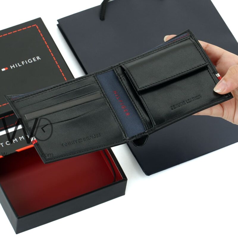 Tommy Hilfiger Wallet Black For Men Original | Watches Prime