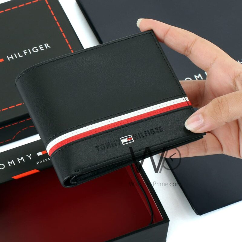 Tommy Hilfiger Wallet Black For Men Original | Watches Prime