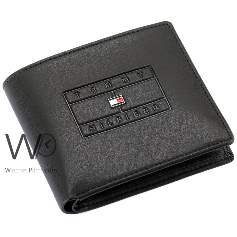 Tommy Hilfiger Wallet Flag Patterned Black | Watches Prime