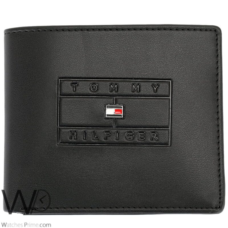 Tommy Hilfiger Wallet Flag Patterned Black | Watches Prime