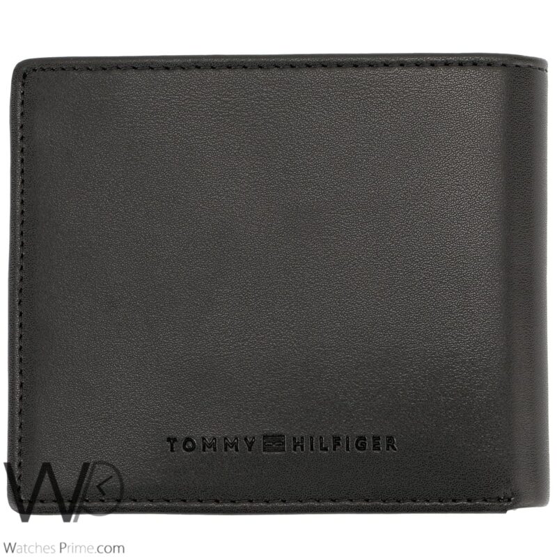 Tommy Hilfiger Wallet Flag Patterned Black | Watches Prime