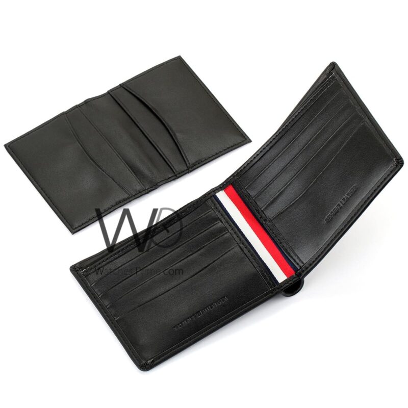 Tommy Hilfiger Wallet Flag Patterned Black | Watches Prime