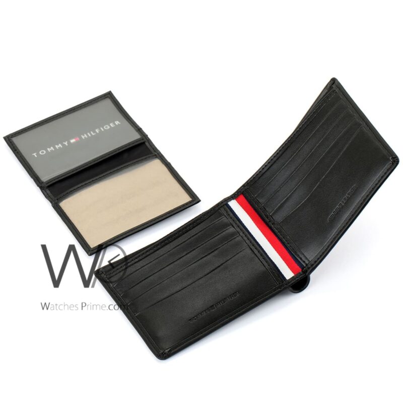 Tommy Hilfiger Wallet Flag Patterned Black | Watches Prime