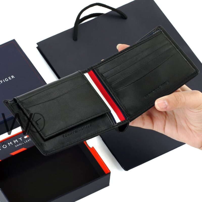 Tommy Hilfiger Wallet Black Patterned H Men | Watches Prime
