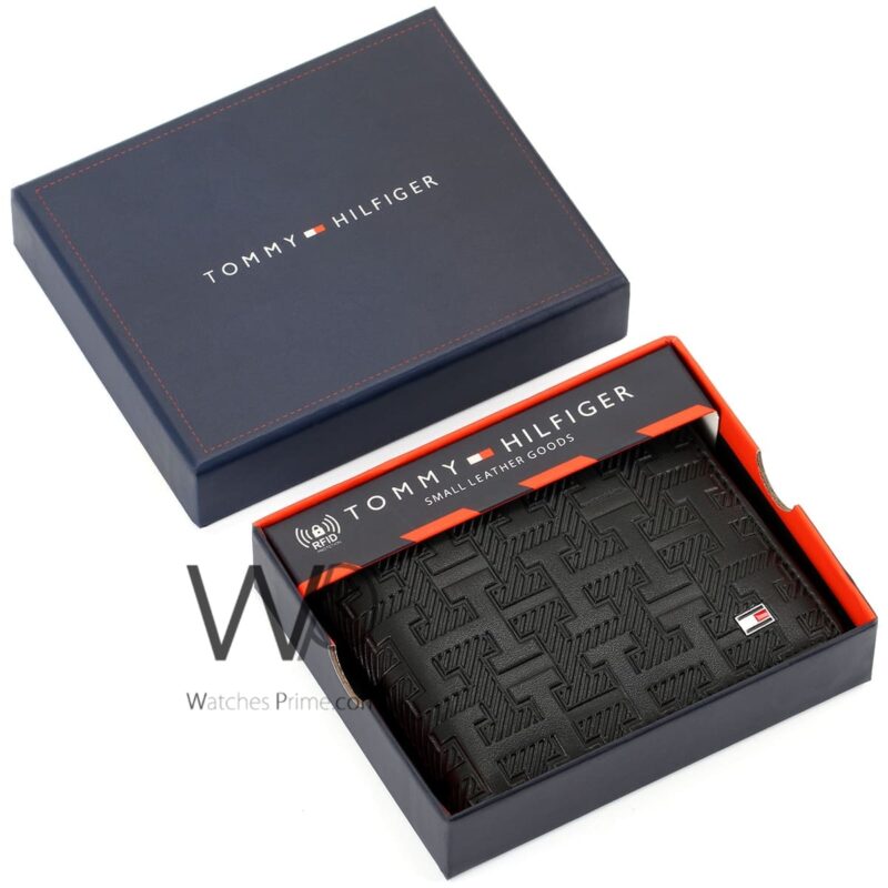 Tommy Hilfiger Wallet Black Patterned H Men | Watches Prime