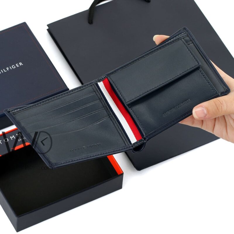Tommy Hilfiger Wallet Navy Blue Patterned | Watches Prime