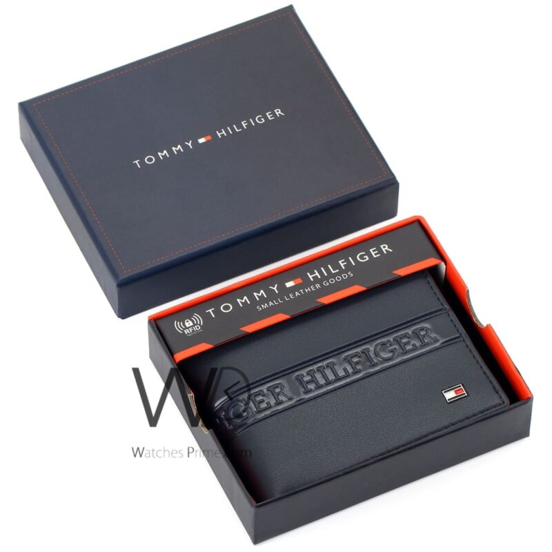 Tommy Hilfiger Wallet Navy Blue Patterned | Watches Prime