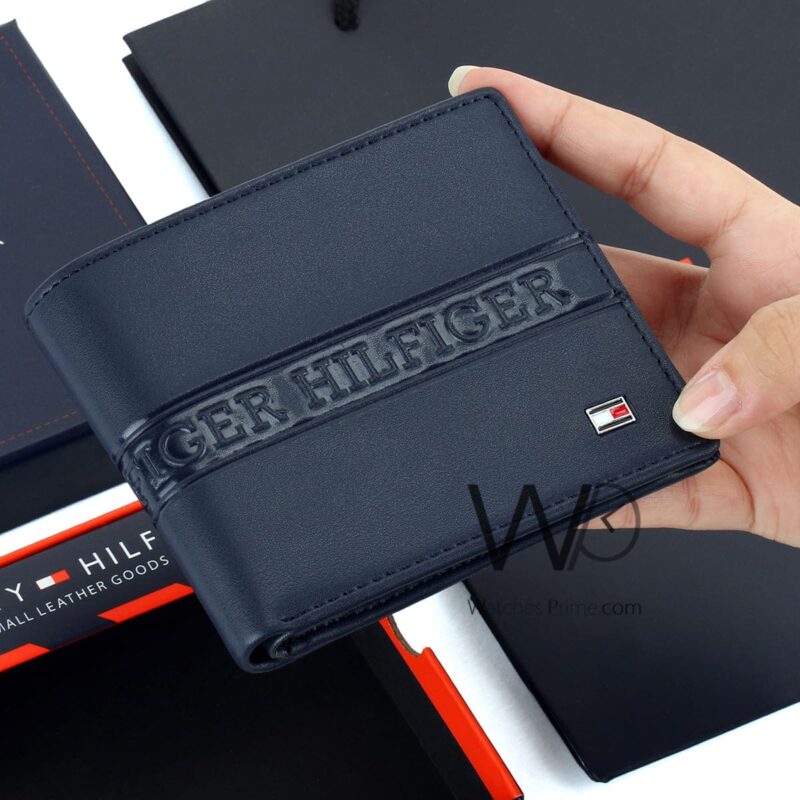 Tommy Hilfiger Wallet Navy Blue Patterned | Watches Prime