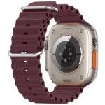 Wine Red Rubber Ocean Band For Apple Watch Correa Silicone Bracelet For Iwatch Ultra 2 Serie 7 6 Se 8 9 10 Strap With Silver Buckle | Watches Prime