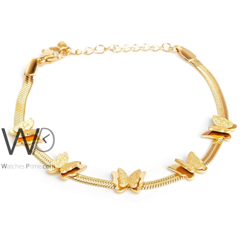 Women's gold bracelet with five butterflies | Watches Prime