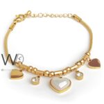 Women's hearts stainless steel gold bracelet | Watches Prime