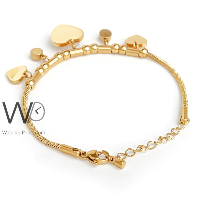 Women's hearts stainless steel gold bracelet | Watches Prime